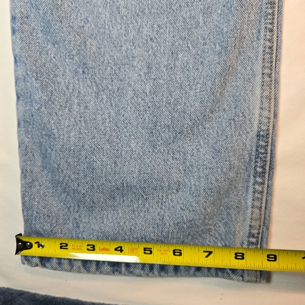 Levi Strauss Signature Mens Relaxed Fit Jeans Light Wash Blue Denim 38x30